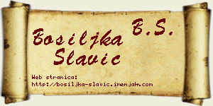 Bosiljka Slavić vizit kartica